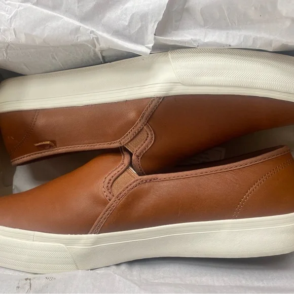 Keds Brown Leather Slip-On Loafers - Picture 3 of 4